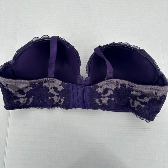 Torrid Curve Womens Push Up Padded Bra Size 42DD Purple Lace Floral Underwire - Picture 2 of 6